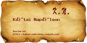 Kátai Napóleon névjegykártya